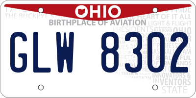 OH license plate GLW8302