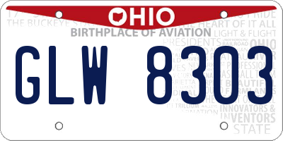 OH license plate GLW8303