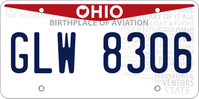 OH license plate GLW8306