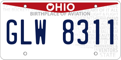 OH license plate GLW8311