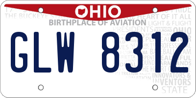 OH license plate GLW8312