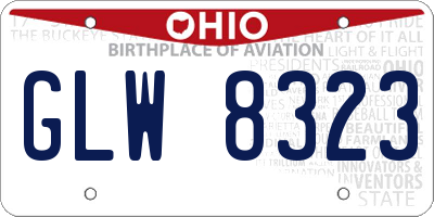 OH license plate GLW8323