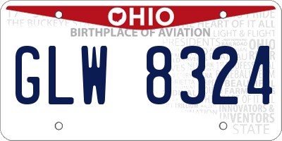 OH license plate GLW8324