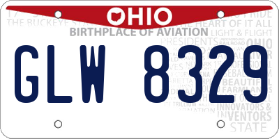 OH license plate GLW8329