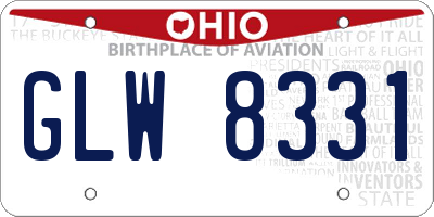 OH license plate GLW8331