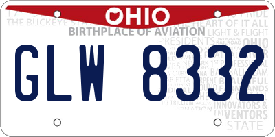 OH license plate GLW8332