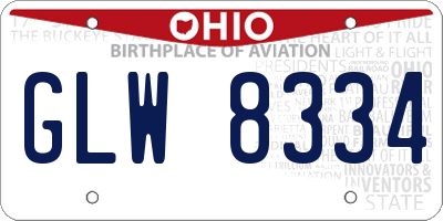 OH license plate GLW8334