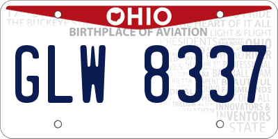 OH license plate GLW8337