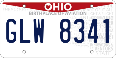 OH license plate GLW8341
