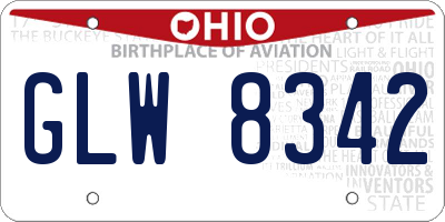 OH license plate GLW8342