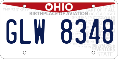 OH license plate GLW8348
