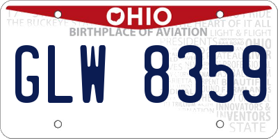 OH license plate GLW8359