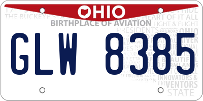 OH license plate GLW8385