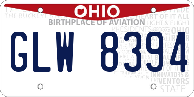 OH license plate GLW8394