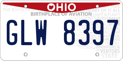 OH license plate GLW8397