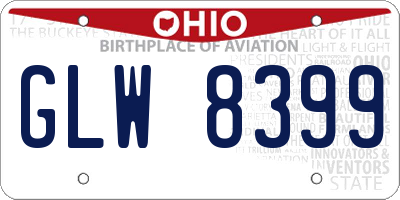 OH license plate GLW8399