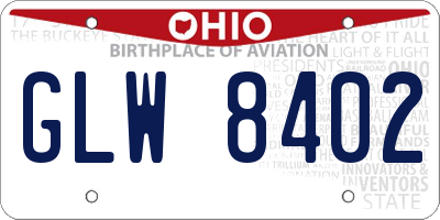 OH license plate GLW8402