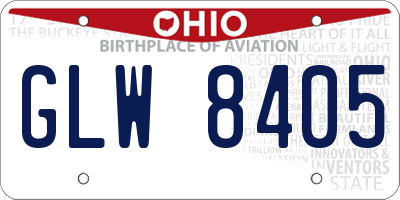 OH license plate GLW8405