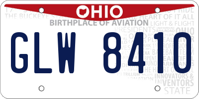 OH license plate GLW8410