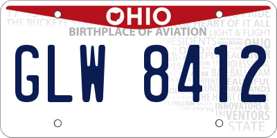 OH license plate GLW8412
