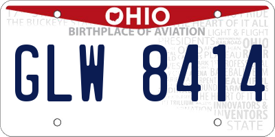 OH license plate GLW8414