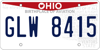 OH license plate GLW8415