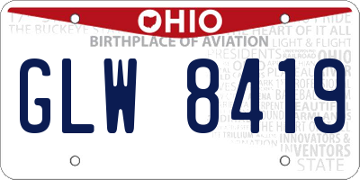 OH license plate GLW8419