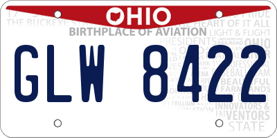 OH license plate GLW8422