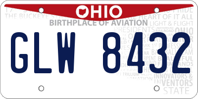 OH license plate GLW8432