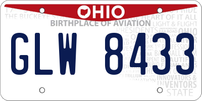 OH license plate GLW8433