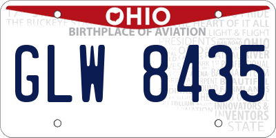 OH license plate GLW8435
