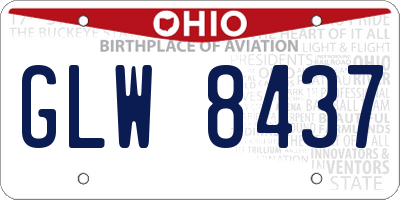 OH license plate GLW8437
