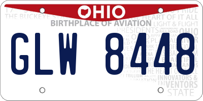 OH license plate GLW8448