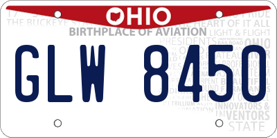 OH license plate GLW8450