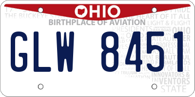 OH license plate GLW8451