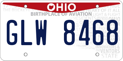 OH license plate GLW8468