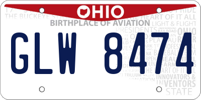 OH license plate GLW8474