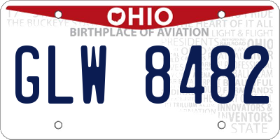 OH license plate GLW8482