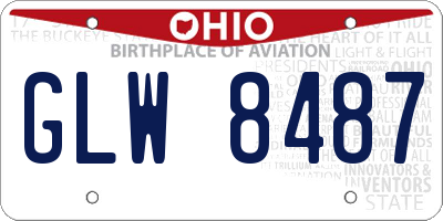 OH license plate GLW8487