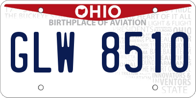 OH license plate GLW8510