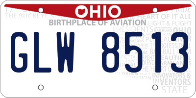 OH license plate GLW8513