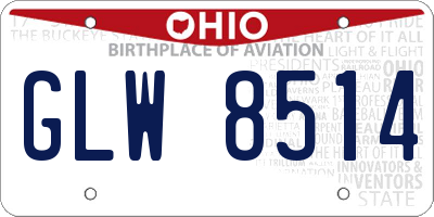 OH license plate GLW8514