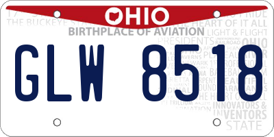 OH license plate GLW8518