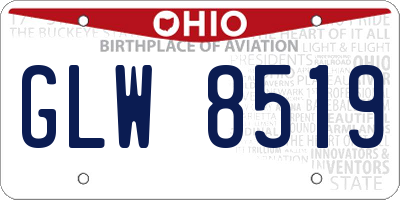 OH license plate GLW8519