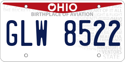 OH license plate GLW8522
