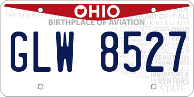OH license plate GLW8527