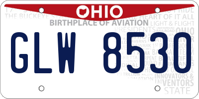 OH license plate GLW8530