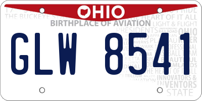 OH license plate GLW8541
