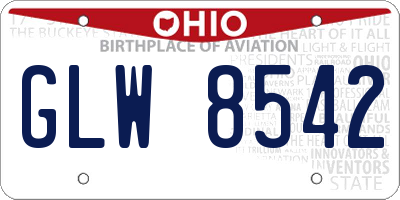 OH license plate GLW8542