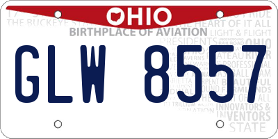 OH license plate GLW8557